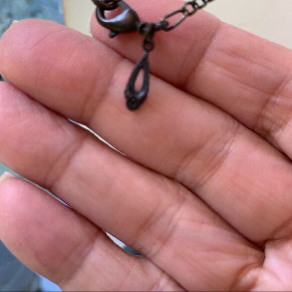 Hand crafted Dainty Black Brass Medallion Necklace - Picture 7 of 7